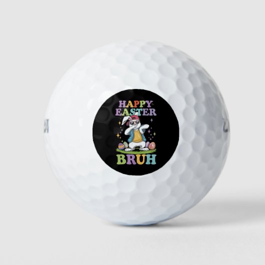 Happy Easter Bruh Grappig Dabbing Bunny Konijn Bro Golfballen (Voorkant)
