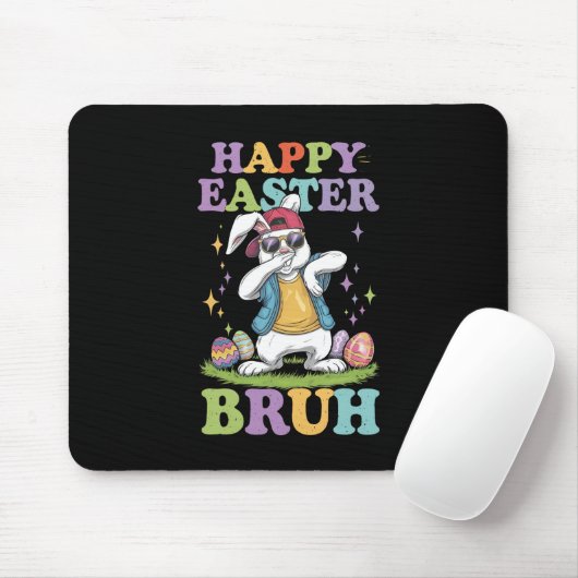 Happy Easter Bruh Grappig Dabbing Bunny Konijn Bro Muismat (Met muis)