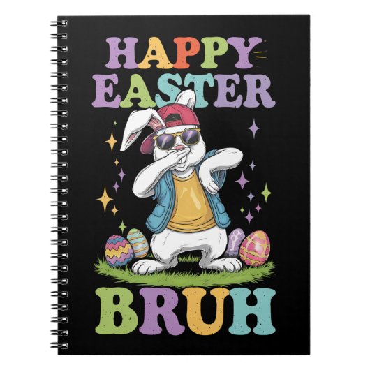 Happy Easter Bruh Grappig Dabbing Bunny Konijn Bro Notitieboek (Voorkant)