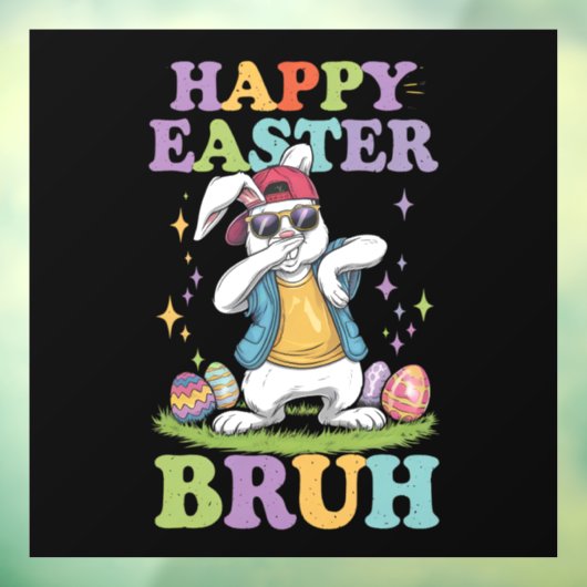 Happy Easter Bruh Grappig Dabbing Bunny Konijn Bro Raamsticker (Vel 3)