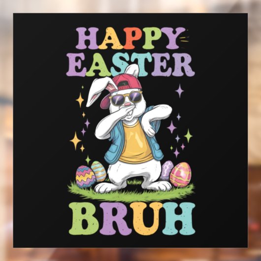 Happy Easter Bruh Grappig Dabbing Bunny Konijn Bro Raamsticker (Vel 2)