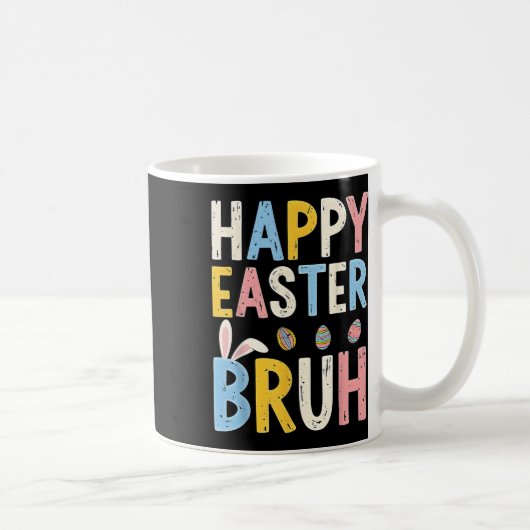 Happy Easter Bruh Meme Funny Bunny Bro Tiener Jong Koffiemok (Rechts)