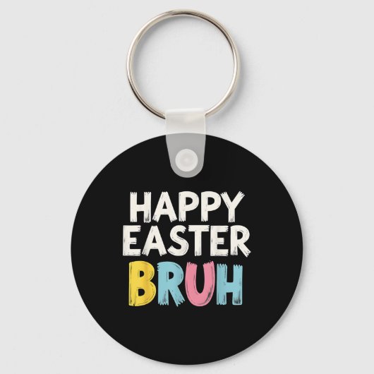 Happy Easter Bruh Meme Funny Bunny Bro Tiener Jong Sleutelhanger (Voorkant)