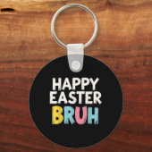 Happy Easter Bruh Meme Funny Bunny Bro Tiener Jong Sleutelhanger (Voorkant)