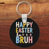 Happy Easter Bruh Meme Funny Bunny Bro Tiener Jong Sleutelhanger (Voorkant)
