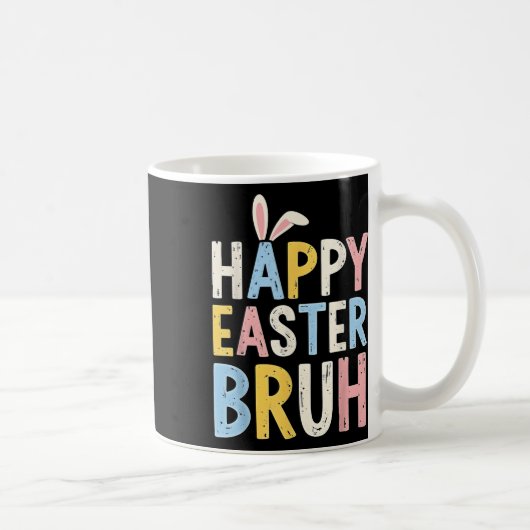 Happy Easter Bruh Meme Funny Bunny Eggs Tiener Jon Koffiemok (Rechts)