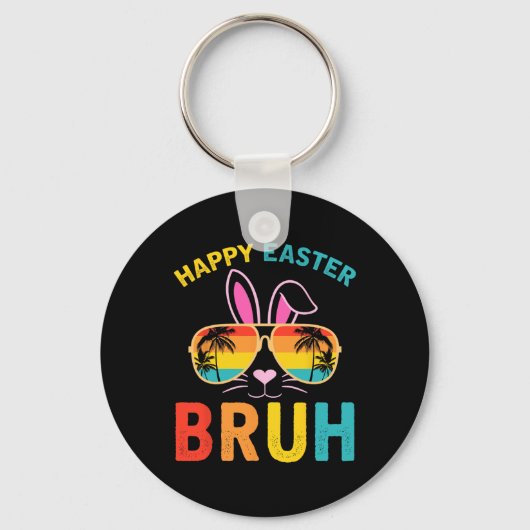 Happy Easter Bruh Shirt Bruh Meme Grappig Gezegde Sleutelhanger (Voorkant)