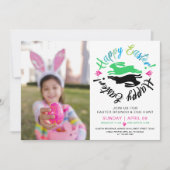 Happy Easter Brunch Egg Hunt Bunny Colorful Foto Kaart (Voorkant)