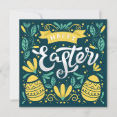Happy Easter Brunch en Egg Hunt Folk Kaart (Voorkant)