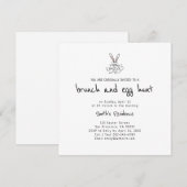 Happy Easter Brunch en Egg Hunt Kaart (Voorkant / Achterkant)