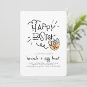Happy Easter Brunch en Egg Hunt Kaart (Staand voorkant)