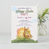 Happy Easter Brunch en Egg Hunt Uitnodiging (Staand voorkant)