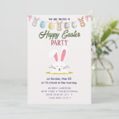 Happy Easter Brunch en Egg Hunt Uitnodiging (Staand voorkant)