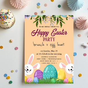 Happy Easter Brunch en Egg Hunt Uitnodiging