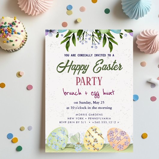Happy Easter Brunch en Egg Hunt Uitnodiging