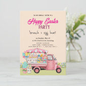Happy Easter Brunch en Egg Hunt Uitnodiging (Staand voorkant)