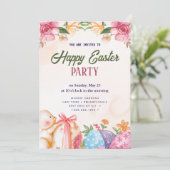 Happy Easter Brunch en Egg Hunt Uitnodiging (Staand voorkant)