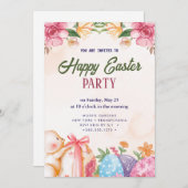 Happy Easter Brunch en Egg Hunt Uitnodiging (Voorkant / Achterkant)