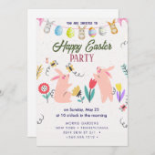 Happy Easter Brunch en Egg Hunt Uitnodiging (Voorkant / Achterkant)