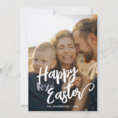 Happy Easter Brush Script-foto Feestdagenkaart (Voorkant)