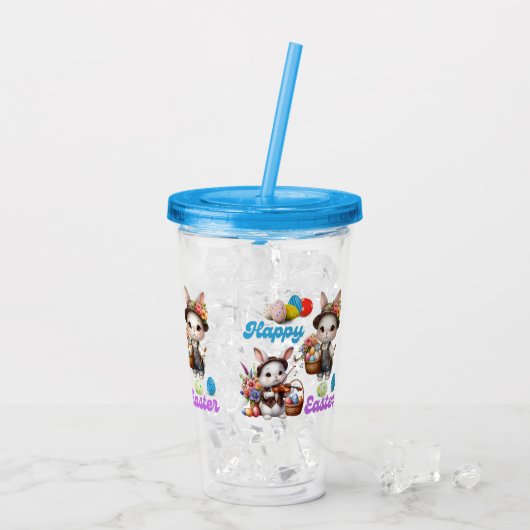 Happy Easter Bunnies Acryl Drinkbeker (Achterkant ijs)