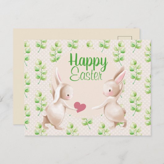 Happy Easter Bunnies Briefkaart (Voorkant / Achterkant)