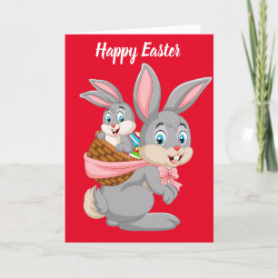 Happy Easter Bunnies Feestdagen Kaart