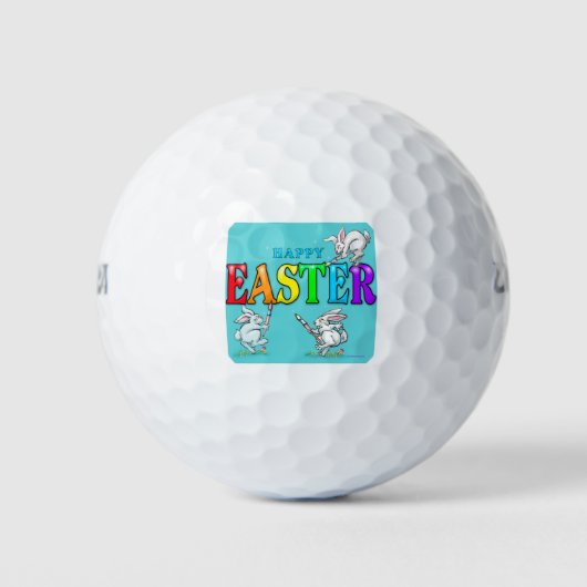 Happy Easter Bunnies Golfballen (Voorkant)