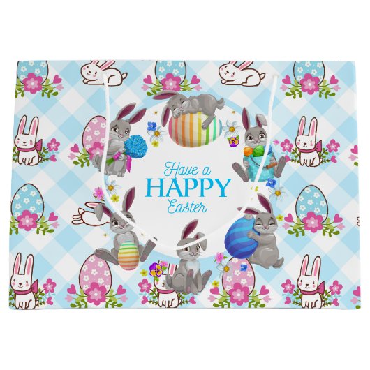Happy Easter Bunnies Groot Cadeauzakje (Voorkant)