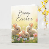 Happy easter bunnies kaart (Gele Bloem)