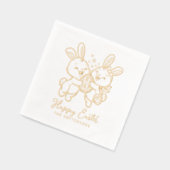 Happy Easter Bunnies Konijn Ei Gepersonaliseerde n Folie Servetten (Links)