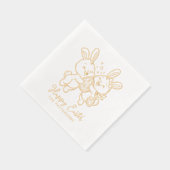 Happy Easter Bunnies Konijn Ei Gepersonaliseerde n Folie Servetten (Rechts)
