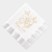 Happy Easter Bunnies Konijn Ei Gepersonaliseerde n Folie Servetten (Rechts)