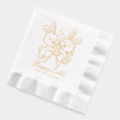 Happy Easter Bunnies Konijn Ei Gepersonaliseerde n Folie Servetten (Links)