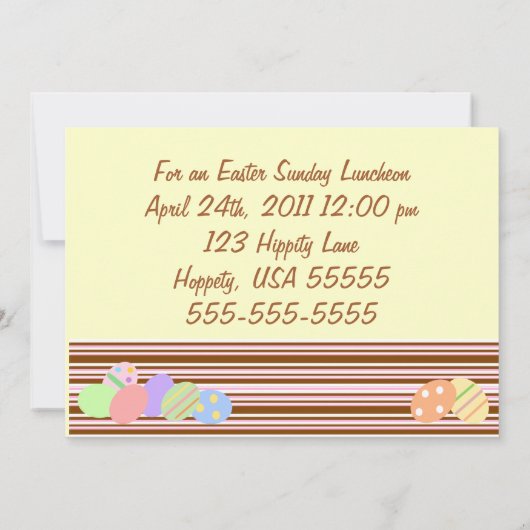 Happy Easter Bunnies Luncheon Uitnodiging (Achterkant)