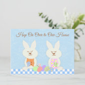 Happy Easter Bunnies Luncheon Uitnodiging (Staand voorkant)