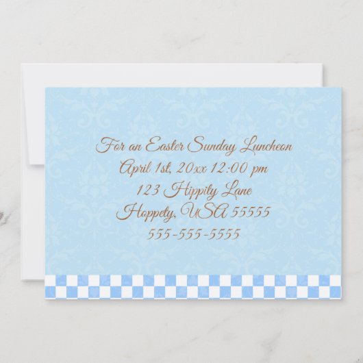 Happy Easter Bunnies Luncheon Uitnodiging (Achterkant)