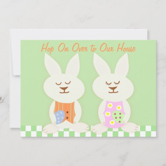 Happy Easter Bunnies Luncheon Uitnodiging (Voorkant)