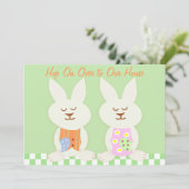 Happy Easter Bunnies Luncheon Uitnodiging (Staand voorkant)