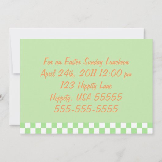 Happy Easter Bunnies Luncheon Uitnodiging (Achterkant)