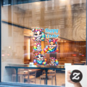 Happy Easter Bunnies Raamsticker (Cafe Raam)