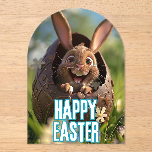 Happy Easter Bunny Acryl Uitnodigingen (Voorkant)