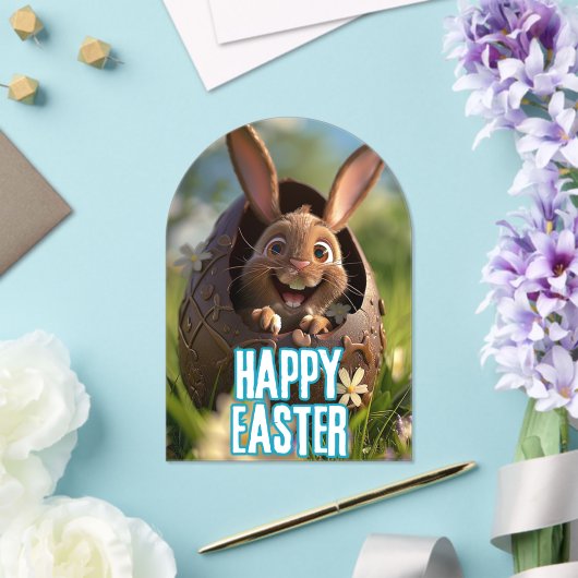 Happy Easter Bunny Acryl Uitnodigingen (Insitu (Huwelijk))