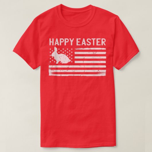 Happy Easter Bunny American Flag T-shirt (Design voorkant)