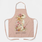 Happy Easter Bunny and Flowers Schort (Voorkant)