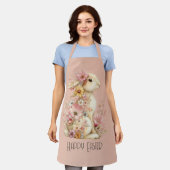 Happy Easter Bunny and Flowers Schort (Gedragen)