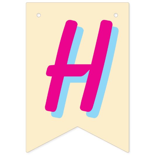 Happy Easter!! Bunny and Text  Vlaggetjes (Tweede vlag)