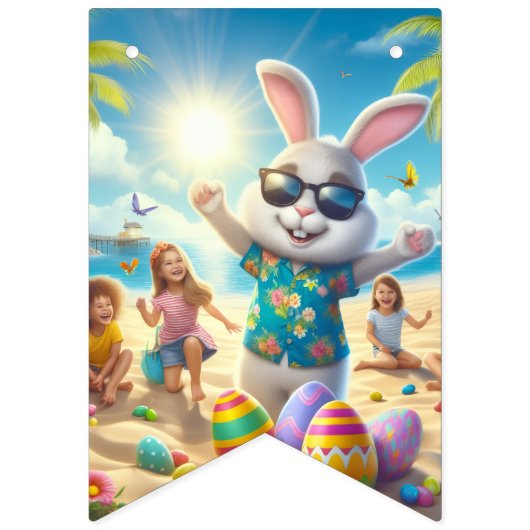 Happy Easter!! Bunny and Text Vlaggetjes (Zestiende vlag)