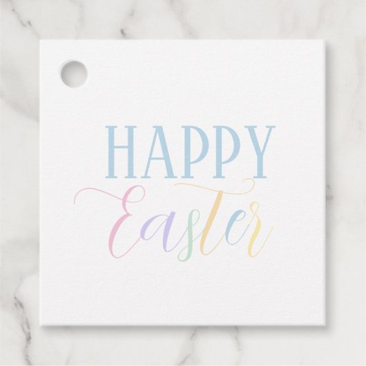 Happy Easter Bunny Basket Holiday Gift Label (Voorkant)
