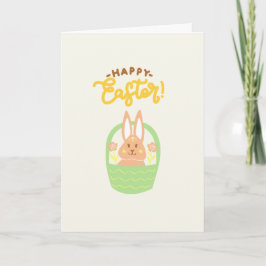 Happy Easter Bunny Basket Kaart